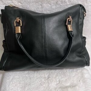 KATTEE Blue Leather
Goldtone Hardware Lining Purse Handbag Missing The 
Strap